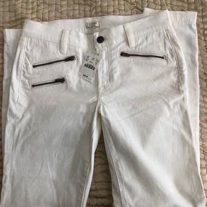 New with tags white JCREW jeans with zipper detail